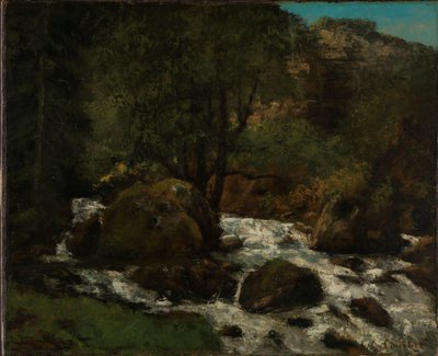 ジュラの森の中の小川 1865年頃 （油彩・キャンバス 作： Gustave Courbet