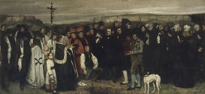 Ornansでの埋葬人物の絵、Ornansでの埋葬の歴史、1849-1850 作： Gustave Courbet