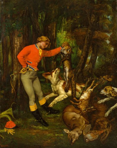 狩りの後、1859年頃 作： Gustave Courbet