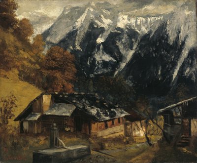 高山の情景、1874 作： Gustave Courbet