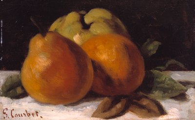 リンゴ、梨、オレンジ 1871-72年頃 パネルに油彩 作： Gustave Courbet