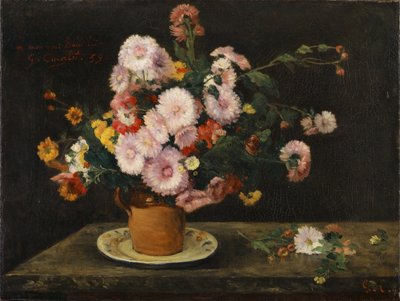 アスターの花束、1859 作： Gustave Courbet