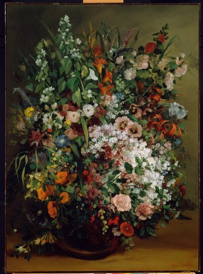 花瓶の花の花束 作： Gustave Courbet