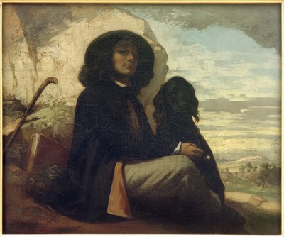 黒犬とクールベ 作： Gustave Courbet