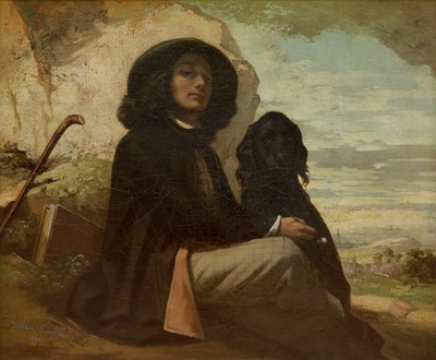 黒犬とクールベ 作： Gustave Courbet
