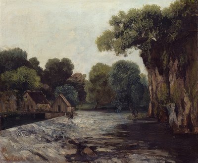 ミル堰。 1866 作： Gustave Courbet