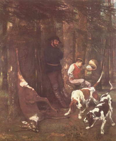 獲物（犬との狩猟） 作： Gustave Courbet