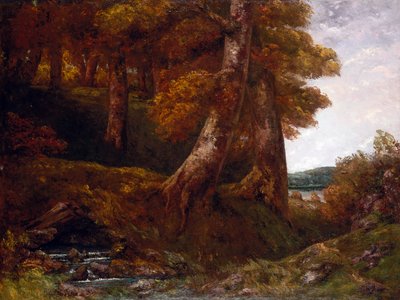 森に入る、1855年頃（キャンバスに油彩） 作： Gustave Courbet