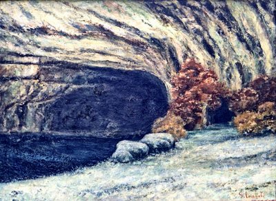 雪に覆われたルー洞窟 作： Gustave Courbet