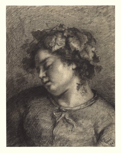 眠れるバッカンテの首 作： Gustave Courbet