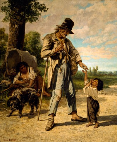 乞食の施し（油彩・キャンバス） 作： Gustave Courbet