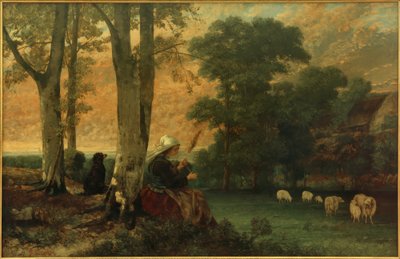 ラ・ベルジェール（ブルトンスピナー） 作： Gustave Courbet