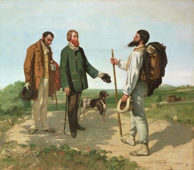 会議、またはこんにちはクールベ氏 作： Gustave Courbet