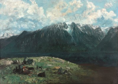 アルプス、レデンデュミディのパノラマビュー。 1877 作： Gustave Courbet