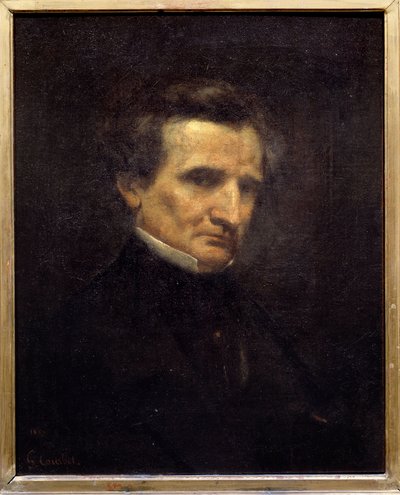 フランスの作曲家、ヘクトル・ベルリオーズ（1803-1869）の肖像。ギュスターヴ・クールベ（1819-1877）の絵画 作： Gustave Courbet