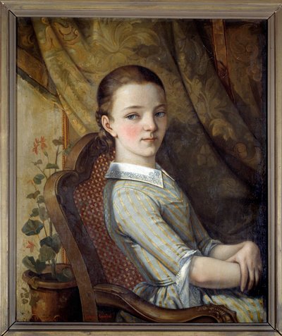 ギュスターヴ・クールベ（1819-1877）による画家の妹、ジュリエット・クールベ（1831-1915）の肖像 1844年 作： Gustave Courbet