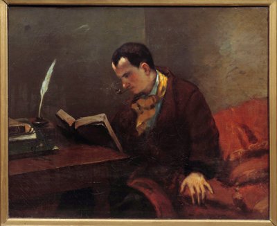 詩人シャルル・ボードレール（1821-1867）の肖像 ギュスターヴ・クールベ（1819-1877）の絵画 1847年 モンペリエ musee Fabre 作： Gustave Courbet