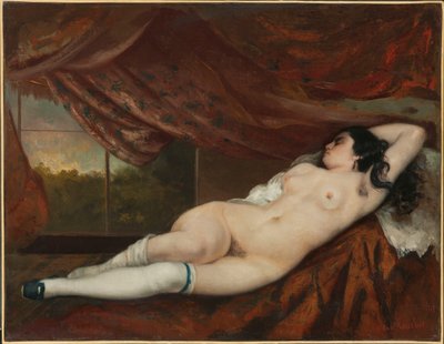 リクライニング女性ヌード、1862 作： Gustave Courbet