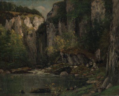 川と岩、1873-77。 作： Gustave Courbet