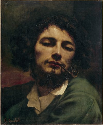 自画像またはパイプを持つ男ギュスターヴ・クールベによる絵画 作： Gustave Courbet