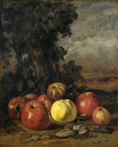 リンゴのある静物 作： Gustave Courbet