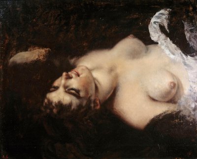 オウムを抱いた女性の習作 モデルはジョアンナ・ヒファナン（ジョー）と思われる - 絵画：ギュスターヴ・クールベ（1819年-1877年 作： Gustave Courbet