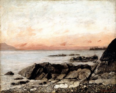 スイス、ヴェヴェイの夕暮れ 作： Gustave Courbet