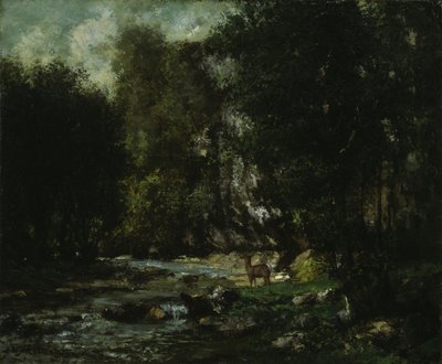 Les Puits-Noir の小川、c. 1855年。 作： Gustave Courbet