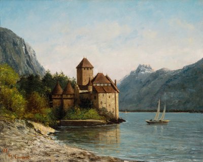シヨン城、夕方、1872年 作： Gustave Courbet