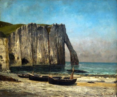 エトルタの断崖、1869 年。 作： Gustave Courbet