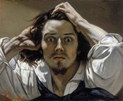 絶望的な男の自画像 作： Gustave Courbet