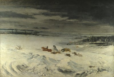 雪の中の勤勉、1860 作： Gustave Courbet