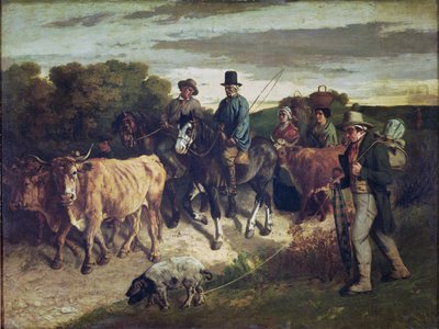 フェアリーから戻ってきたフラジーの農民 作： Gustave Courbet