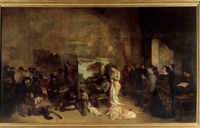 画家のアトリエ、本当の意味でのアレゴリー 作： Gustave Courbet