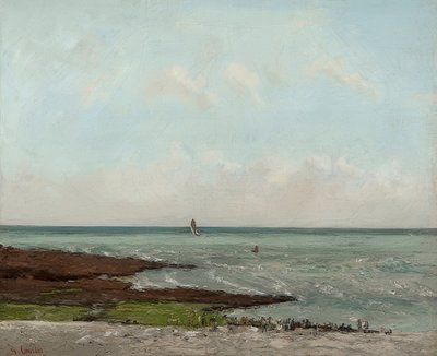 干潮時、エトルタ。 1866または1869 作： Gustave Courbet