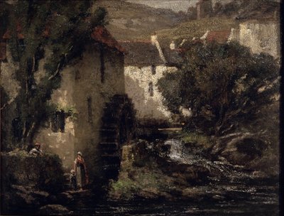水車（油彩・キャンバス 作： Gustave Courbet