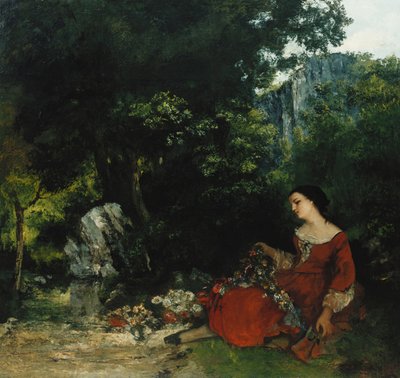 ガーランドを持つ女性。ガーランドの女1856 作： Gustave Courbet