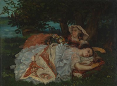 セーヌ河岸の若い女性、1857年以前 作： Gustave Courbet