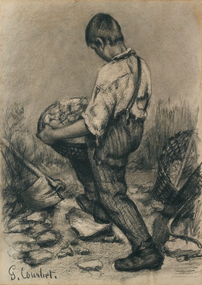 若いストーンブレイカー、c1864-1865 作： Gustave Courbet