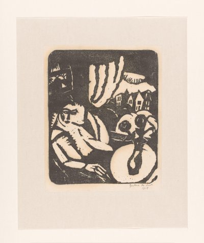 窓辺に座る女性 作： Gustave De Smet (signed by artist)