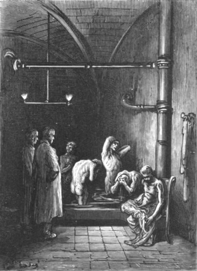 「隠れ家 - 風呂の中」、1872 年。 作： Gustave Dore