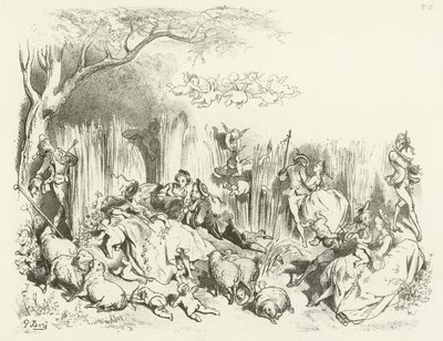 ルイ15世の下の牧歌的なもの（グラビア） 作： Gustave Dore