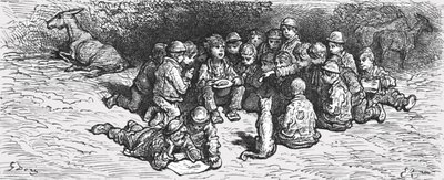 「ペニー懸賞」、1872年。 作： Gustave Dore