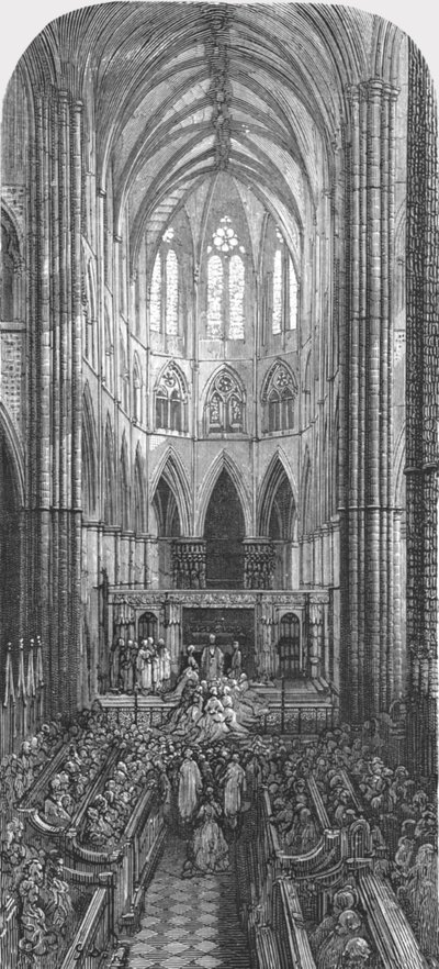 「修道院での結婚式」、1872 年。 作： Gustave Dore