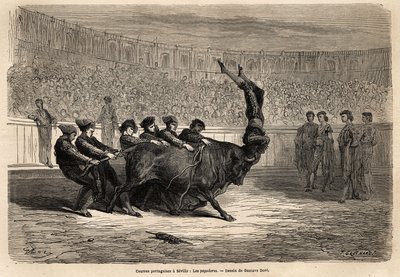 セビージャのペガトレスでの闘牛シーン 作： Gustave Dore