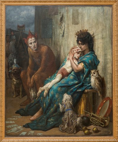 アクロバット - ソルティンバンクス」（傷ついた子供） - ギュスターヴ・ドーア（1832-1883）の絵画 作： Gustave Dore