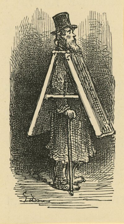 サンドイッチマンを描いたイラスト 作： Gustave Dore