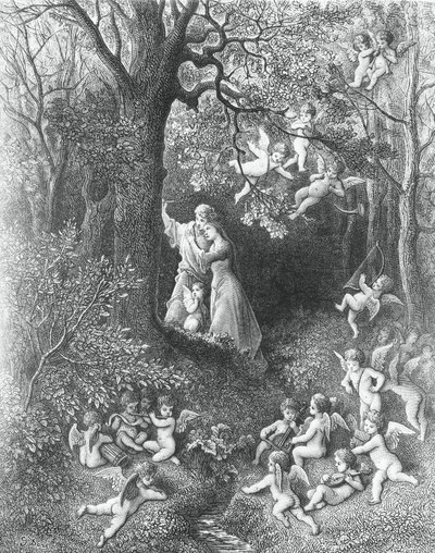 アンジェリカとメドーロ（『オルランドの狂乱』より 作： Gustave Dore