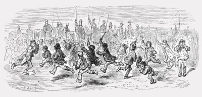 「バーンズ コモン - 馬車を呼ぶ」、1872 年。 作： Gustave Dore