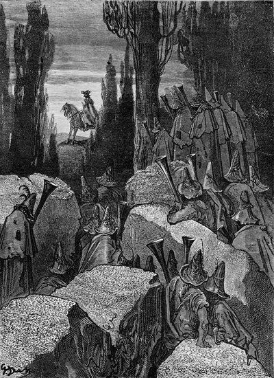 ミュンヒハウゼン男爵：ハイウェイマン／山賊、ドレ作。 作： Gustave Dore